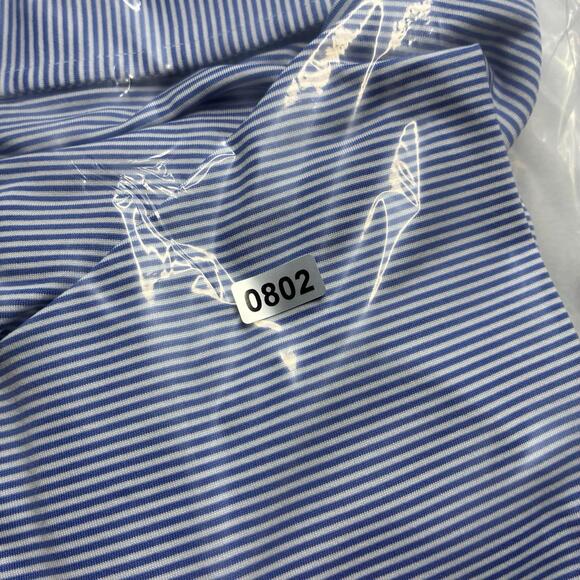 Holderness & Bourne Tailored Fit Polo Shirt Men’s XL Blue Striped Golf Logo - Picture 10 of 10